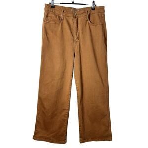 Judy Blue Womens Wide Leg Crop High Rise Pants‎ Size 31 Brown Stretch Retro Boho